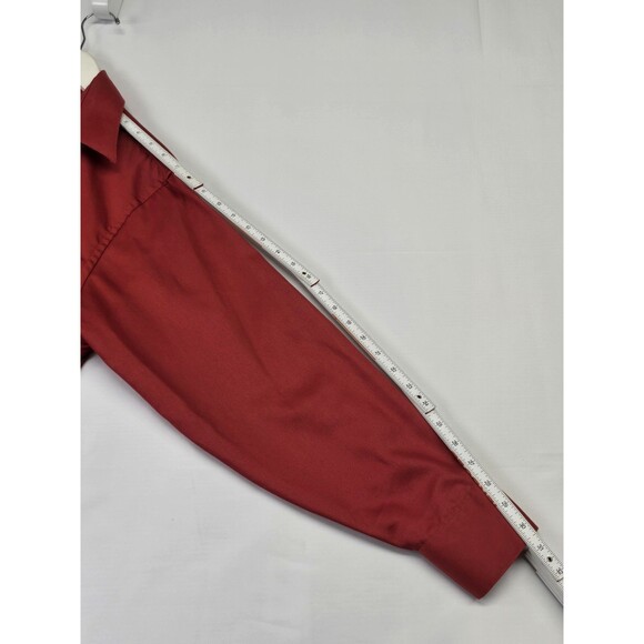 Geoffrey Beene Fitted Dress Shirt Men's Large 16 Wrinkle Free Deep Red - Picture 7 of 9